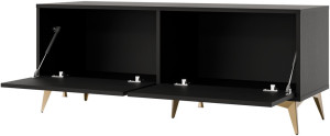 szafka rtv Tokyo 120 cm czarny grafit na metalowych nogach
