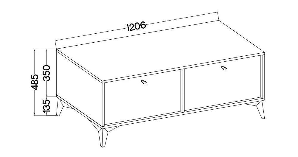Mała szafka pod telewizor TOKYO 120 cm, eukaliptus, nogi rozgwiazda | Szafki RTV na nóżkach Desire Furniture