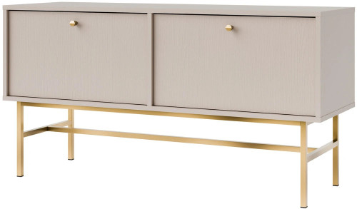 mała szafka pod telewizor Tokyo 120 cm beż piaskowy metalowy stelaż