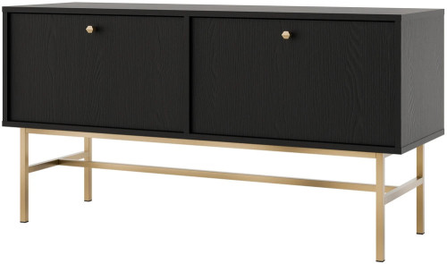 mała szafka pod telewizor do salonu Tokyo 120 cm czarny grafit stelaż