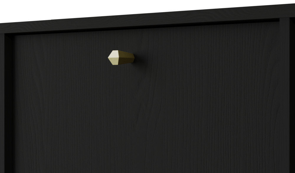 Mała szafka pod telewizor do salonu TOKYO 120 cm, czarny grafit, stelaż | Szafki RTV na nóżkach Desire Furniture