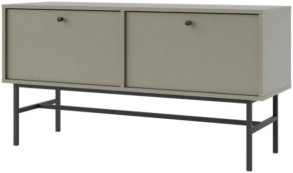 Mała szafka pod telewizor do salonu TOKYO 120 cm, eukaliptus, stelaż