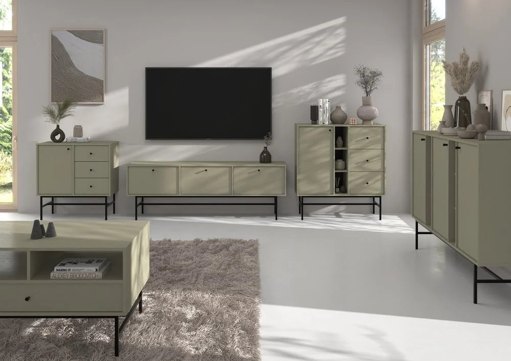 nowoczesna szafka pod telewizor Tokyo eukaliptus 120 cm