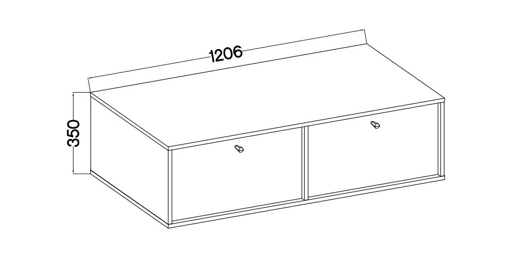 Mała szafka wisząca pod telewizor TOKYO 120 cm, beż piaskowy | Szafki RTV wiszące Desire Furniture
