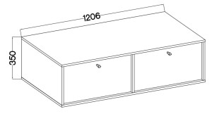 Mała szafka wisząca pod telewizor TOKYO 120 cm, czarny grafit | Szafki RTV wiszące Desire Furniture