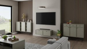 nowoczesna szafka wisząca pod telewizor Tokyo eukaliptus