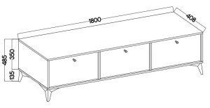 Pojemna szafka RTV TOKYO 180 cm, do salonu, beż piaskowy, nogi rozgwiazda | Szafki RTV na nóżkach Desire Furniture