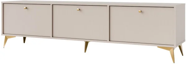 Pojemna szafka RTV TOKYO 180 cm, do salonu, beż piaskowy, nogi rozgwiazda