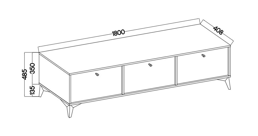 Pojemna szafka RTV TOKYO 180 cm, do salonu, eukaliptus, nogi rozgwiazda | Szafki RTV na nóżkach Desire Furniture