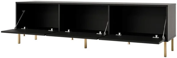 pojemna szafka rtv tokyo 180 cm czarny grafit nogi proste