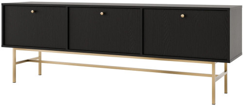 pojemna szafka rtv tokyo 180 cm czarny grafit stelaż