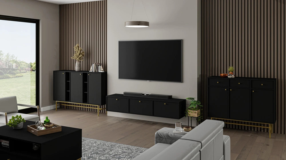 wisząca szafka rtv tokyo 180 cm grafit