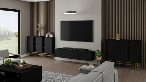 wisząca szafka rtv tokyo 180 cm grafit