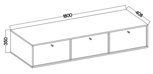 Pojemna wisząca szafka RTV TOKYO 180 cm, do salonu, eukaliptus | Szafki RTV wiszące Desire Furniture