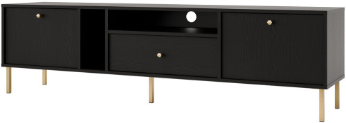 szeroka szafka rtv tokyo 180 cm czarny grafit