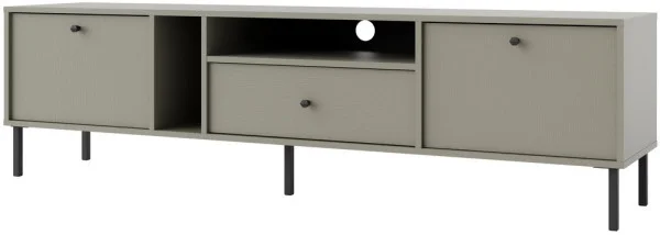 Szeroka szafka RTV do nowoczesnego salonu TOKYO 180 cm, eukaliptus, nogi proste