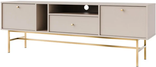 Nowoczesna szafka RTV TOKYO 180 cm, do salonu, beż piaskowy, stelaż