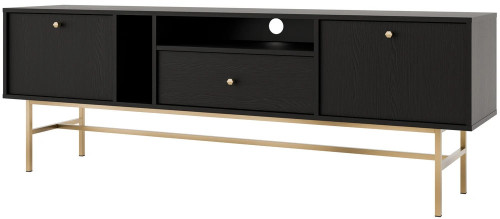 nowoczesna szafka rtv tokyo 180 cm czarny grafit stelaż