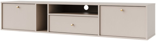 nowoczesna wisząca szafka rtv tokyo 180 cm beż piaskowy