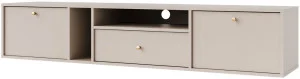 Nowoczesna wisząca szafka RTV TOKYO 180 cm, do salonu, beż piaskowy