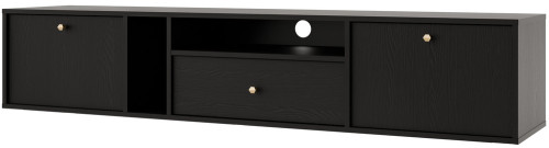 nowoczesna wisząca szafka rtv tokyo 180 cm czarny grafit