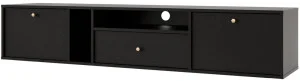 Nowoczesna wisząca szafka RTV TOKYO 180 cm, do salonu, czarny grafit