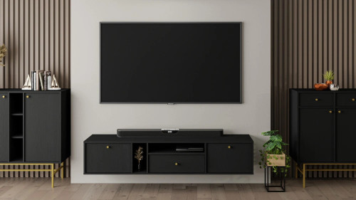 szafka pod telewizor tokyo 180 cm grafit wisząca