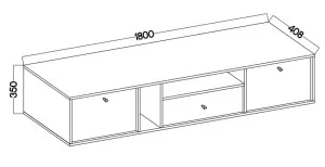 Nowoczesna wisząca szafka RTV TOKYO 180 cm, do salonu, eukaliptus | Szafki RTV wiszące Desire Furniture