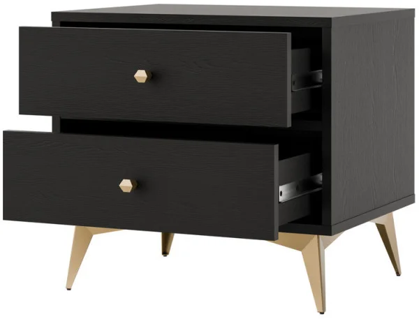 stolik nocny do sypialni tokyo 52 cm czarny grafit