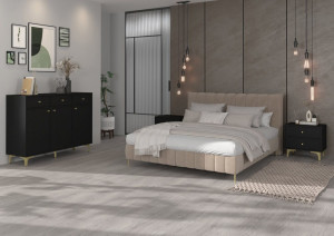 szafka nocna do sypialni tokyo czarny grafit