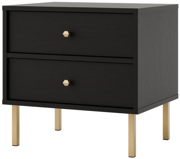 stolik nocny tokyo grafitowy z szufladami