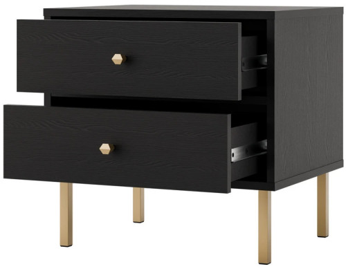 stolik nocny do sypialni tokyo 52 cm czarny grafit