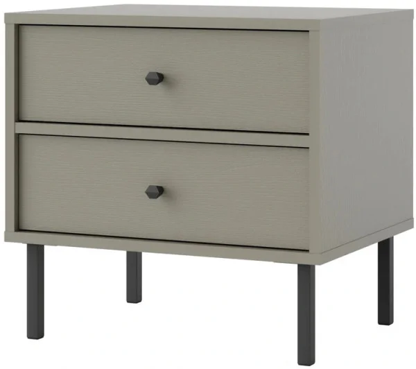 Stolik nocny do sypialni z szufladami TOKYO 52 cm, eukaliptus, nogi proste