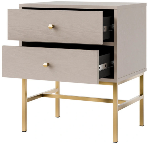 stolik nocny do sypialni tokyo 52 cm beż piaskowy stelaż