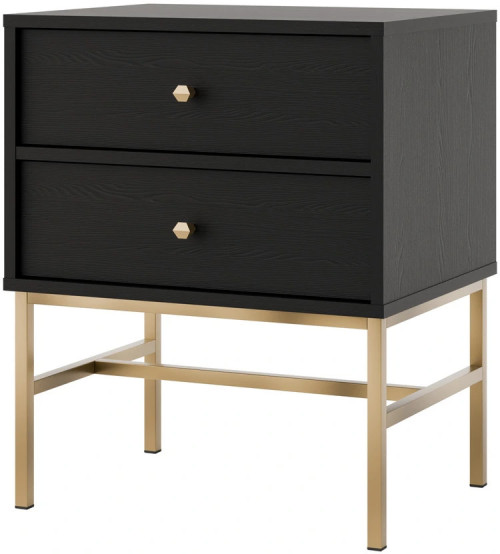 stolik nocny do sypialni tokyo 52 cm czarny grafit stelaż