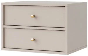 Wisząca szafka nocna do sypialni z szufladami TOKYO 52 cm, beż piaskowy