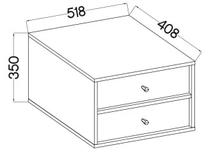 Wisząca szafka nocna do sypialni z szufladami TOKYO 52 cm, czarny grafit | Szafki nocne wiszące Desire Furniture