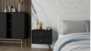 wisząca szafka nocna tokyo 52 cm czarny grafit