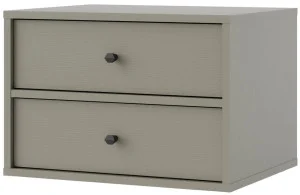 Wisząca szafka nocna do sypialni z szufladami TOKYO 52 cm, eukaliptus