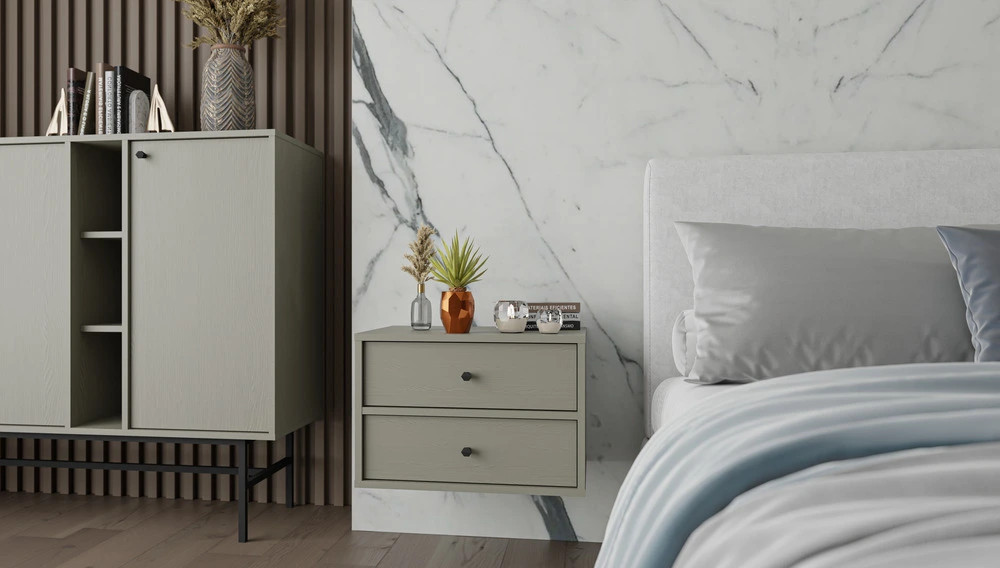 wisząca szafka nocna tokyo 52 cm eukaliptus