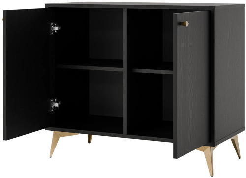 mała komoda TOKYO 84 cm grafit na złotych nóżkach rozgwiazda