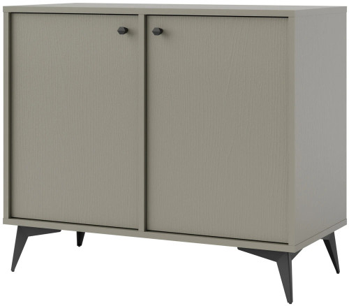 mała dwudrzwiowa komoda TOKYO 84 cm eukaliptus czarne nogi