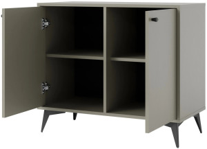 mała komoda TOKYO 84 cm eukaliptus na czarnych nóżkach rozgwiazda