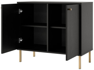 mała komoda TOKYO 84 cm grafit na złotych nóżkach