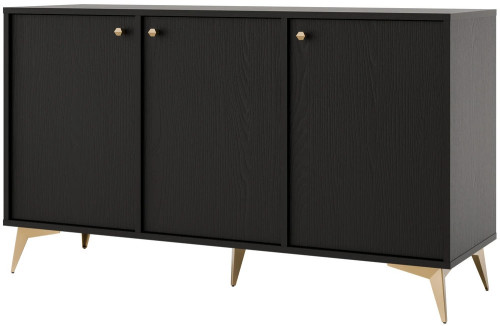 trzydrzwiowa nowoczesna komoda TOKYO 125 cm czarny grafit