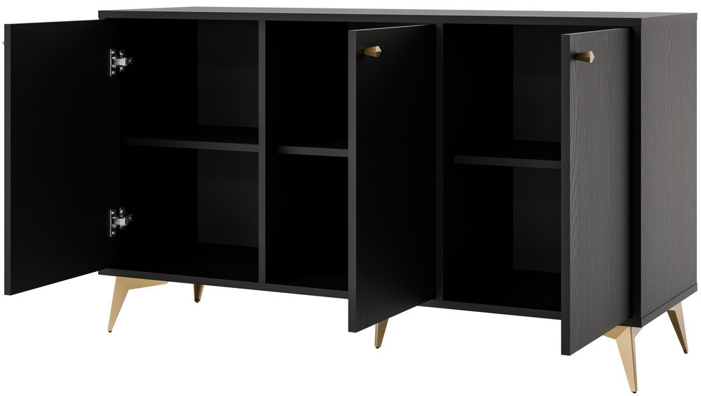 komoda do salonu TOKYO 125 cm grafit nogi rozgwiazda