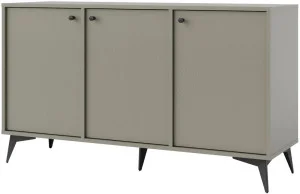 Trzydrzwiowa nowoczesna komoda TOKYO 125 cm, do salonu, eukaliptus, nogi rozgwiazda