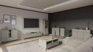 komoda trzydrzwiowa eukaliptus nowoczesna TOKYO