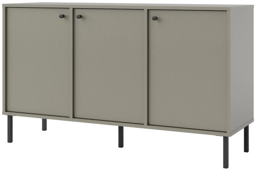 trzydrzwiowa nowoczesna komoda TOKYO 125 cm eukaliptus proste nogi