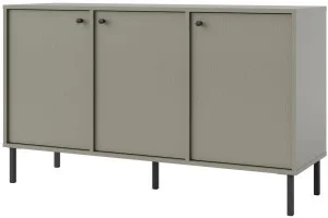 Trzydrzwiowa nowoczesna komoda TOKYO 125 cm, do salonu, eukaliptus, nogi proste